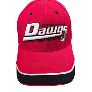 Vintage Georgia Bulldogs Strapback Hat Cap Red 90s Spell Out UGA Embroidered TOW